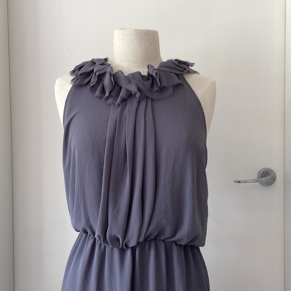 Topshop Tall - Teal Green Elegant Evening Dress with Ruffles AU 12 - Picture 3 of 15